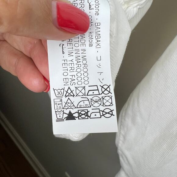 Zara TRF‎ Collection White Long-Sleeve Women's Corduroy Button-Front Top Size M - Picture 7 of 8